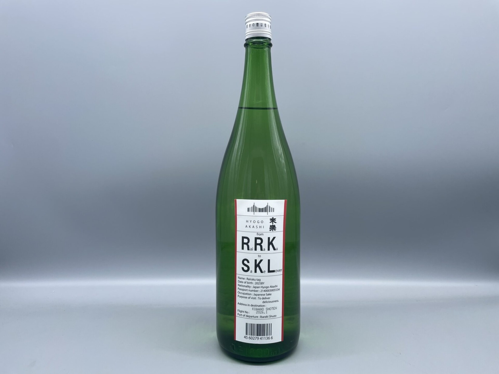 日本酒　Rairaku Tag　來楽　1800ｍｌ