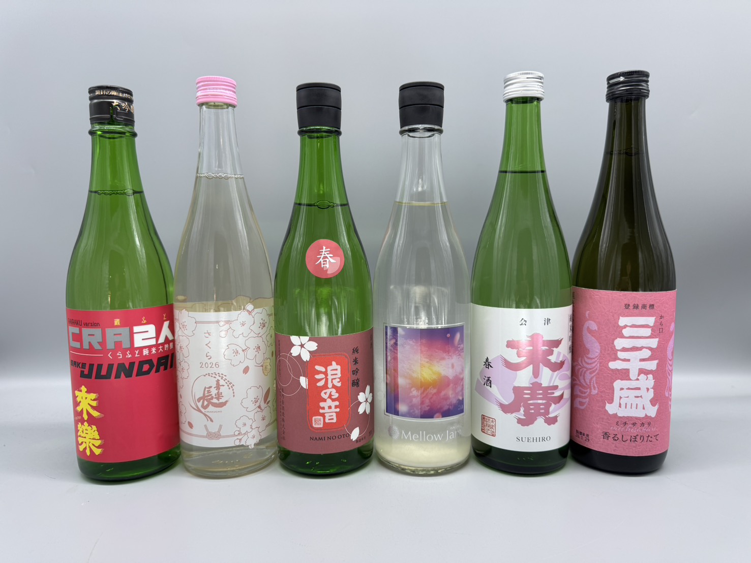 【2026年 春酒 6本セット】 來楽 喜楽長 浪の音 吾有事 末廣 三千盛　各720ml